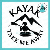 SVG Kayak Logo, Kayak Take Me Away
