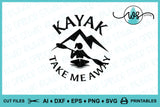 SVG Kayak Logo, Kayak Take Me Away