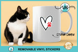 Sticker, Heart Cat Paw