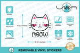 Sticker, Cat Face Meow