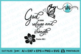 SVG Inspirational Logo, God is Our Refuge and Strength