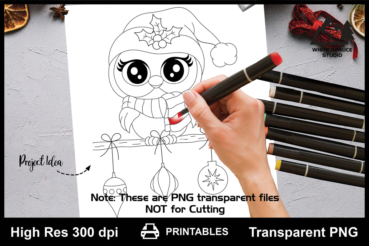 Printable Christmas Owl – White Spruce Studio
