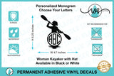 Decal Kayak Monogram Woman Custom