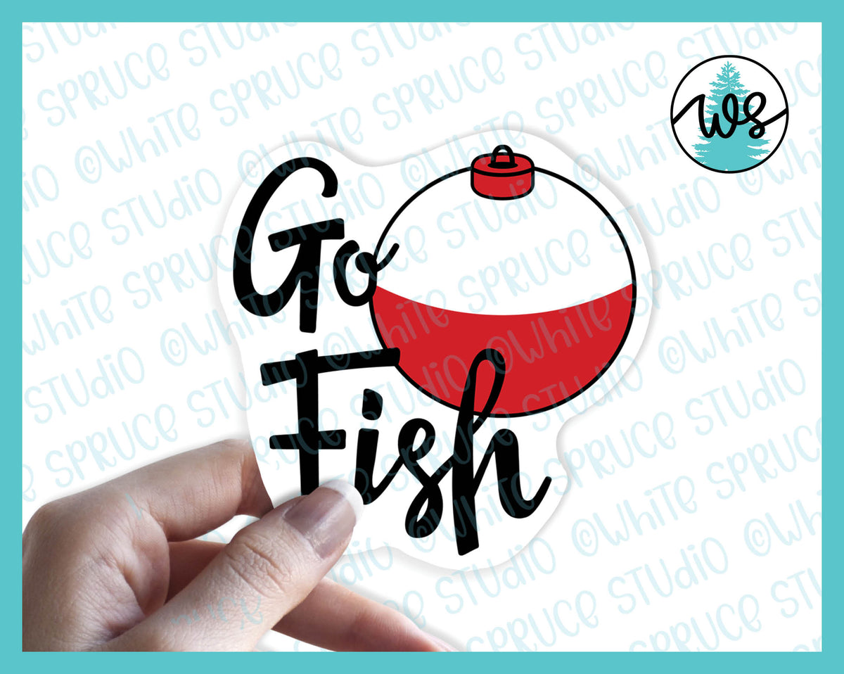 Sticker, Go Fish Bobber – White Spruce Studio