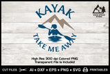 SVG Kayak Logo, Kayak Take Me Away