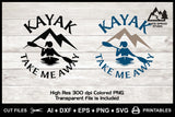 SVG Kayak Logo, Kayak Take Me Away