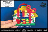 3D Paper Purse Template, ABC123