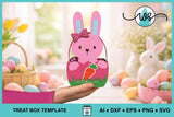 3D Paper Bunny Egg Basket SVG Cut File, Easter Treat Box Template