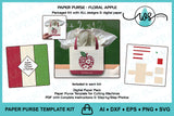 3D Paper Purse SVG Floral Apple Teacher Gift
