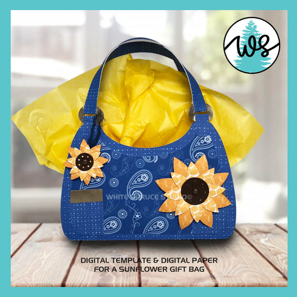 3D Paper Purse Template, 3D Sunflower