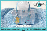 3D Paper Purse Template, Baby Tote Bag