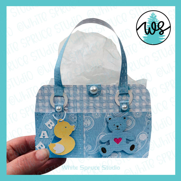 3D Paper Purse Template, Baby Tote Bag