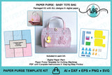 3D Paper Purse Template, Baby Tote Bag