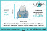 3D Paper Purse Template, Baby Tote Bag