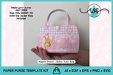 3D Paper Purse Template, Baby Tote Bag