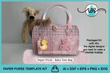 3D Paper Purse Template, Baby Tote Bag