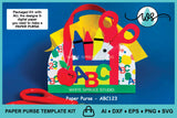 3D Paper Purse Template, ABC123