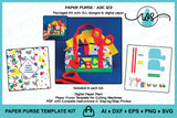 3D Paper Purse Template, ABC123