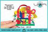 3D Paper Purse Template, ABC123