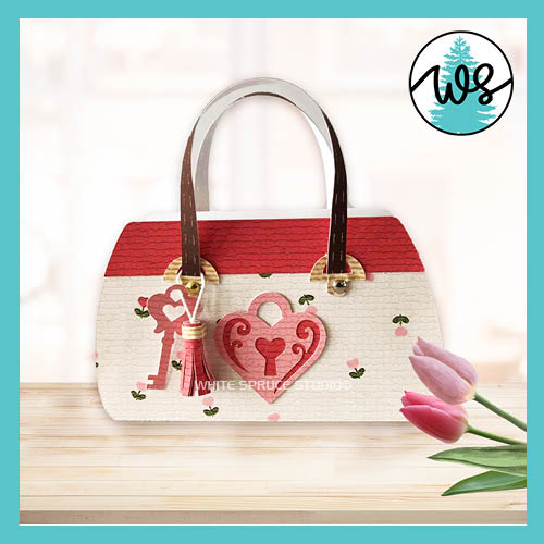 3D Paper Purse Template, Key to My Heart
