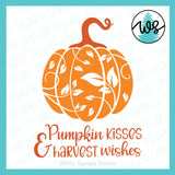 SVG Autumn Logo, Pumpkin Kisses & Harvest Wishes