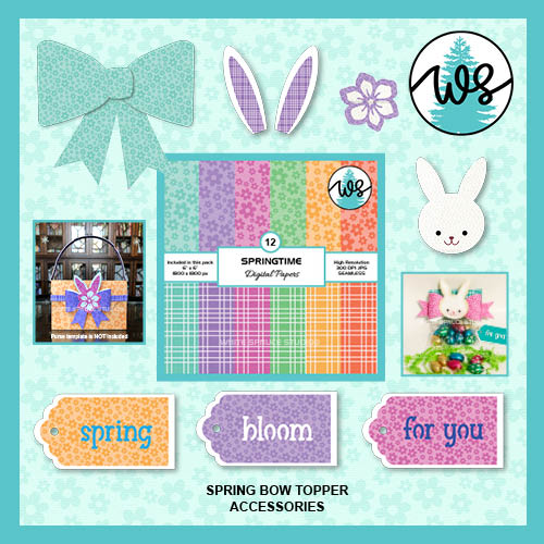 SVG Spring Bow Topper Bunny Crafts