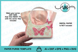 Butterfly Paper Purse SVG | 3D Gift Bag Template for Cricut & Silhouette