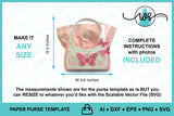 Butterfly Paper Purse SVG | 3D Gift Bag Template for Cricut & Silhouette