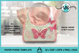Butterfly Paper Purse SVG | 3D Gift Bag Template for Cricut & Silhouette