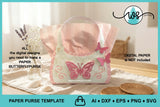 Butterfly Paper Purse SVG | 3D Gift Bag Template for Cricut & Silhouette