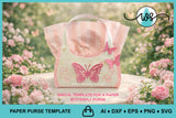 Butterfly Paper Purse SVG | 3D Gift Bag Template for Cricut & Silhouette