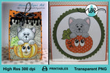 Printable Cartoon Pumpkin and Kitty