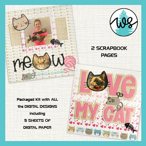 Cat Scrapbook Page SVG: Cat Lover Crafting Kit (Digital Download)