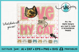 Cat Scrapbook Page SVG: Cat Lover Crafting Kit (Digital Download)