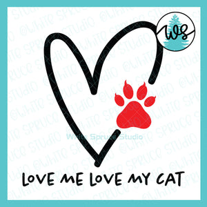 SVG Cat Logo, Love Me Love My Cat
