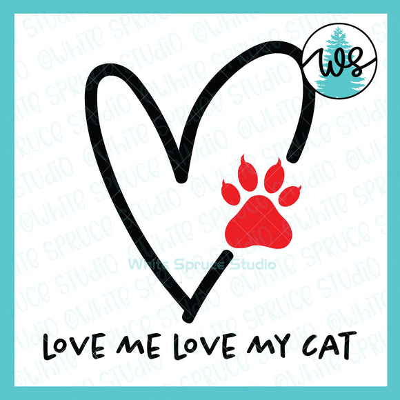 SVG Cat Logo, Love Me Love My Cat