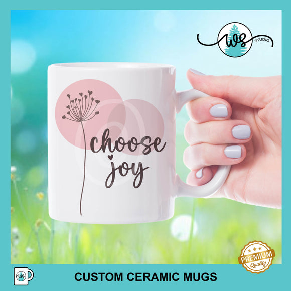 Mug_Choose Joy Single Boho Flower_WhiteMug11oz