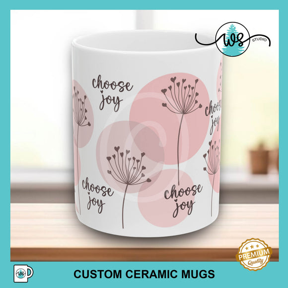 Mug_Choose Joy Boho Flowers Wrap_WhiteMug11oz
