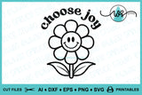 Choose Joy Retro SVG PNG DXF | Positive Quote Cut File