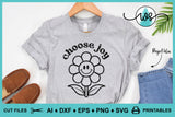 Choose Joy Retro SVG PNG DXF | Positive Quote Cut File