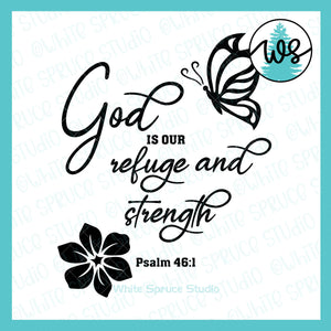 SVG Inspirational Logo, God is Our Refuge and Strength