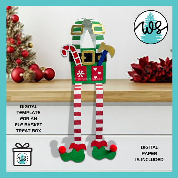 Christmas 3D Elf Treat Box SVG Template