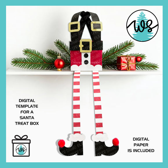 Christmas 3D Santa Treat Box SVG Template