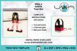 Christmas 3D Santa Treat Box SVG Template