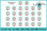 SVG Christmas Alphabet Letters Holly Monogram