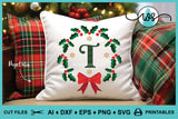 SVG Christmas Alphabet Letters Holly Monogram