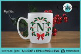 SVG Christmas Alphabet Letters Holly Monogram