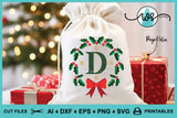 SVG Christmas Alphabet Letters Holly Monogram