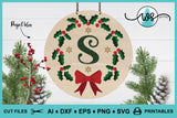 SVG Christmas Alphabet Letters Holly Monogram