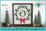 SVG Christmas Alphabet Letters Holly Monogram